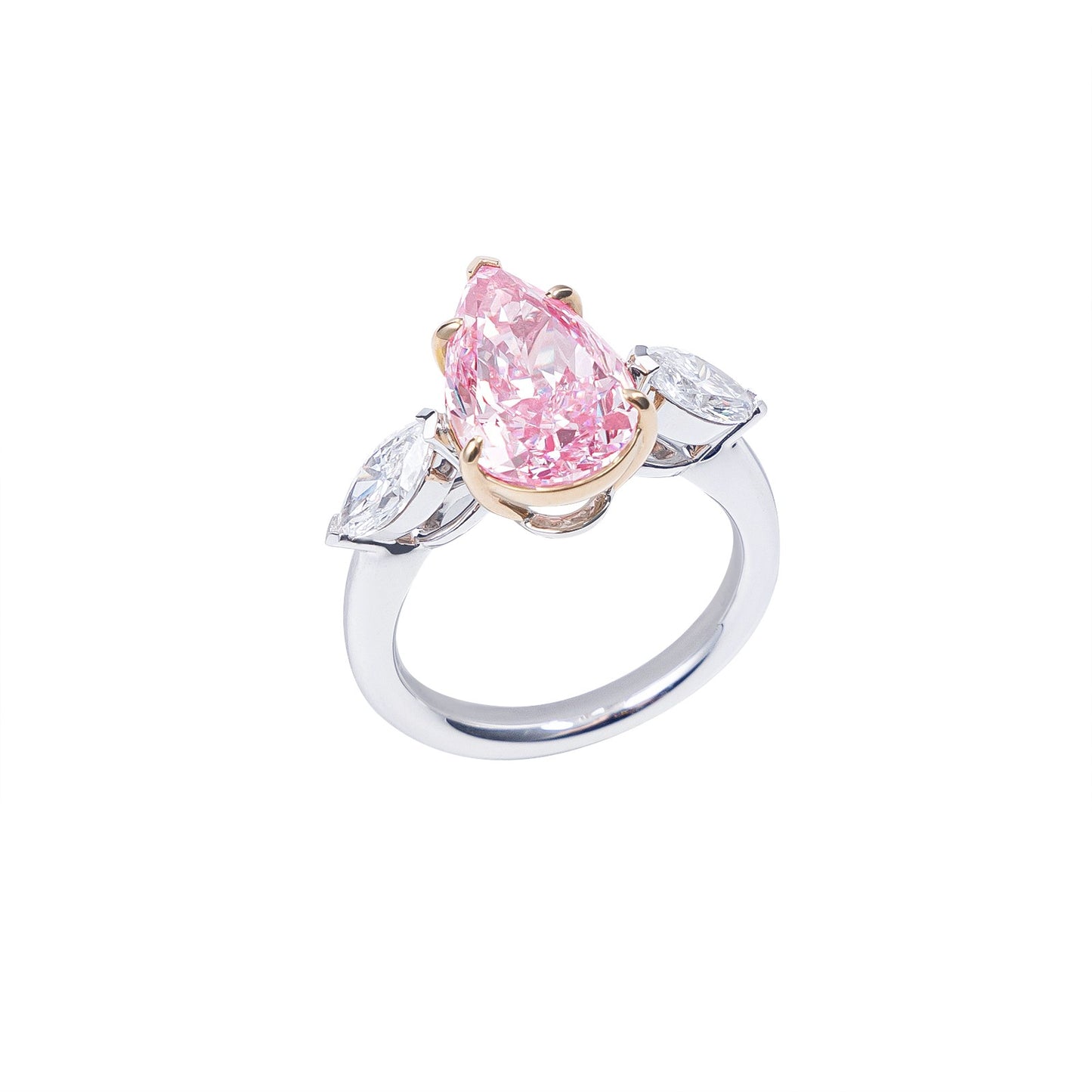 Brianna - Pear Cut Pink Diamond Ring, Rings