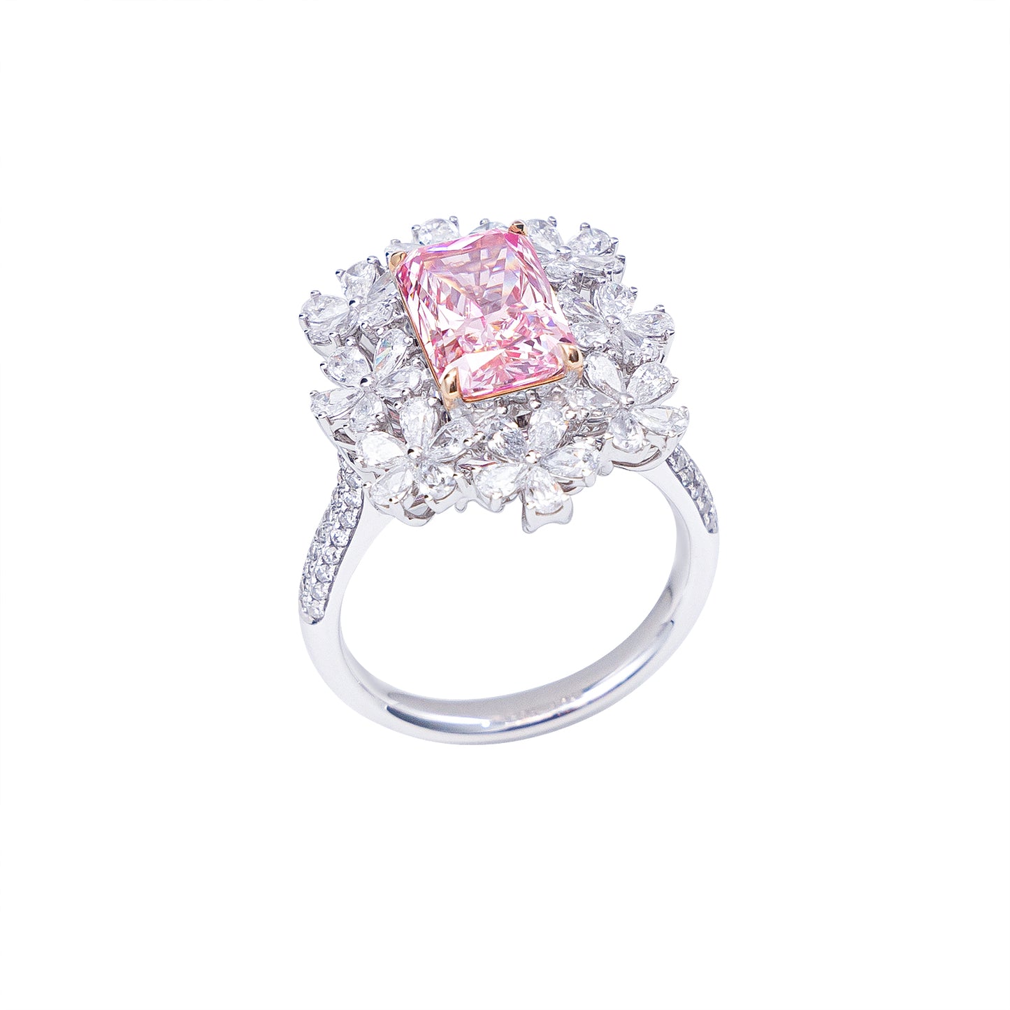 Blakely - Radiant Cut Pink Diamond Ring, Rings
