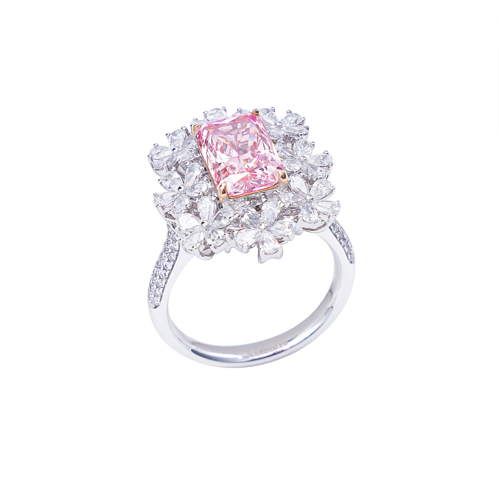 Blakely - Radiant Cut Pink Diamond Ring, Rings