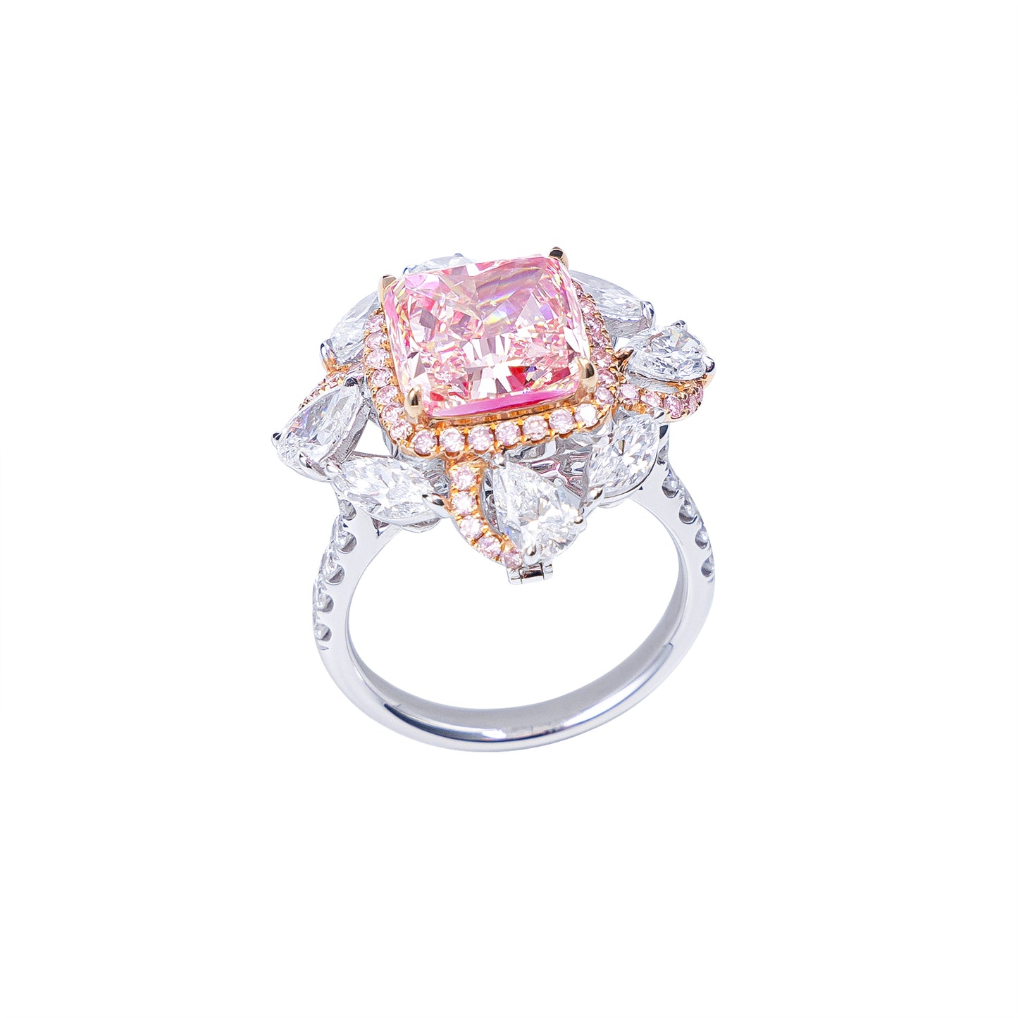 Anastasia - Cushion Cut Pink Diamond Ring, Rings
