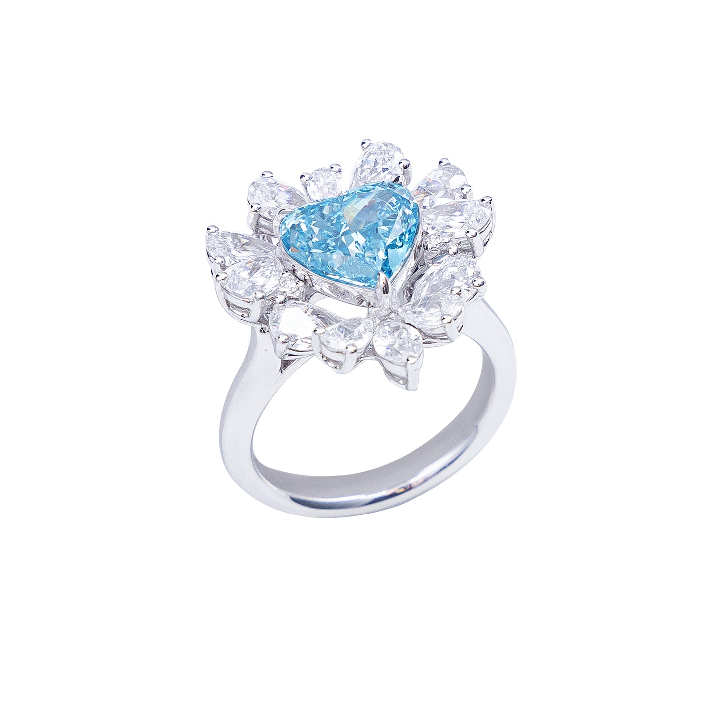 Andrea - Heart Cut Blue Diamond Ring, Rings