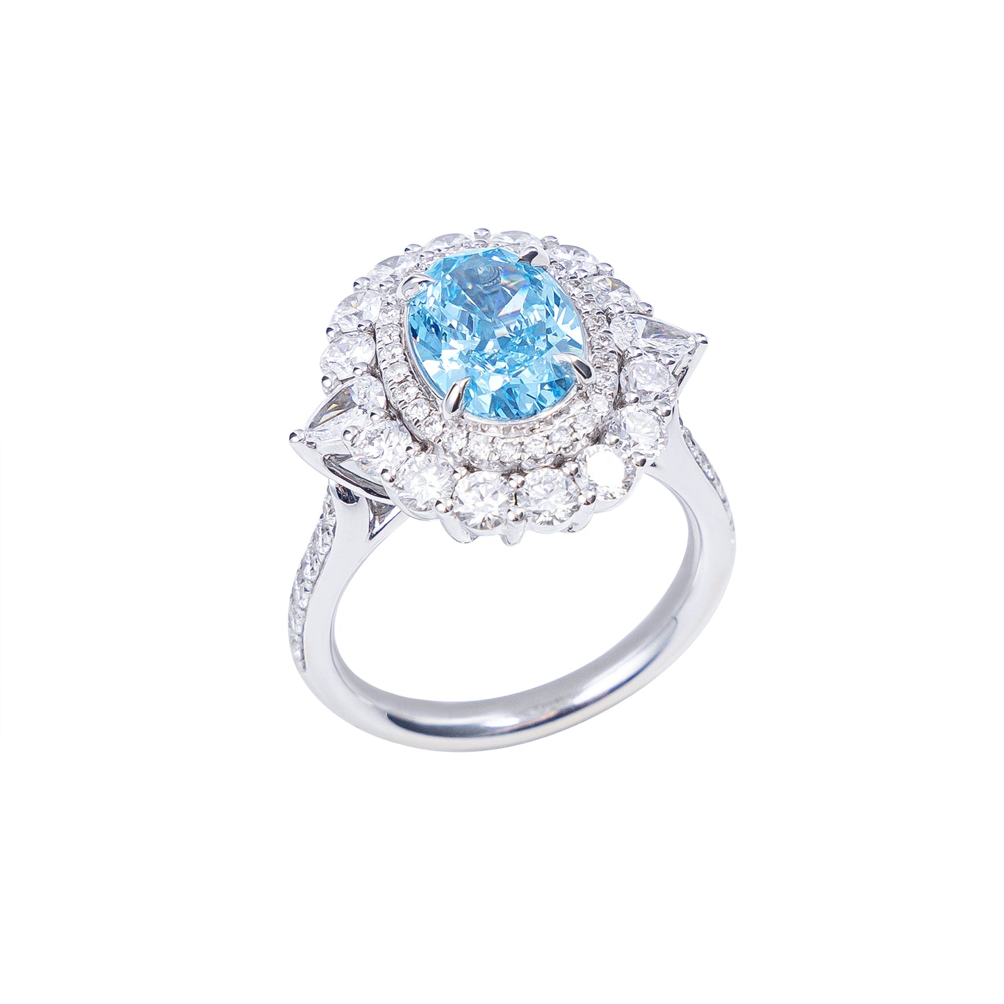 Emma - Oval Cut Blue Diamond Ring, Rings