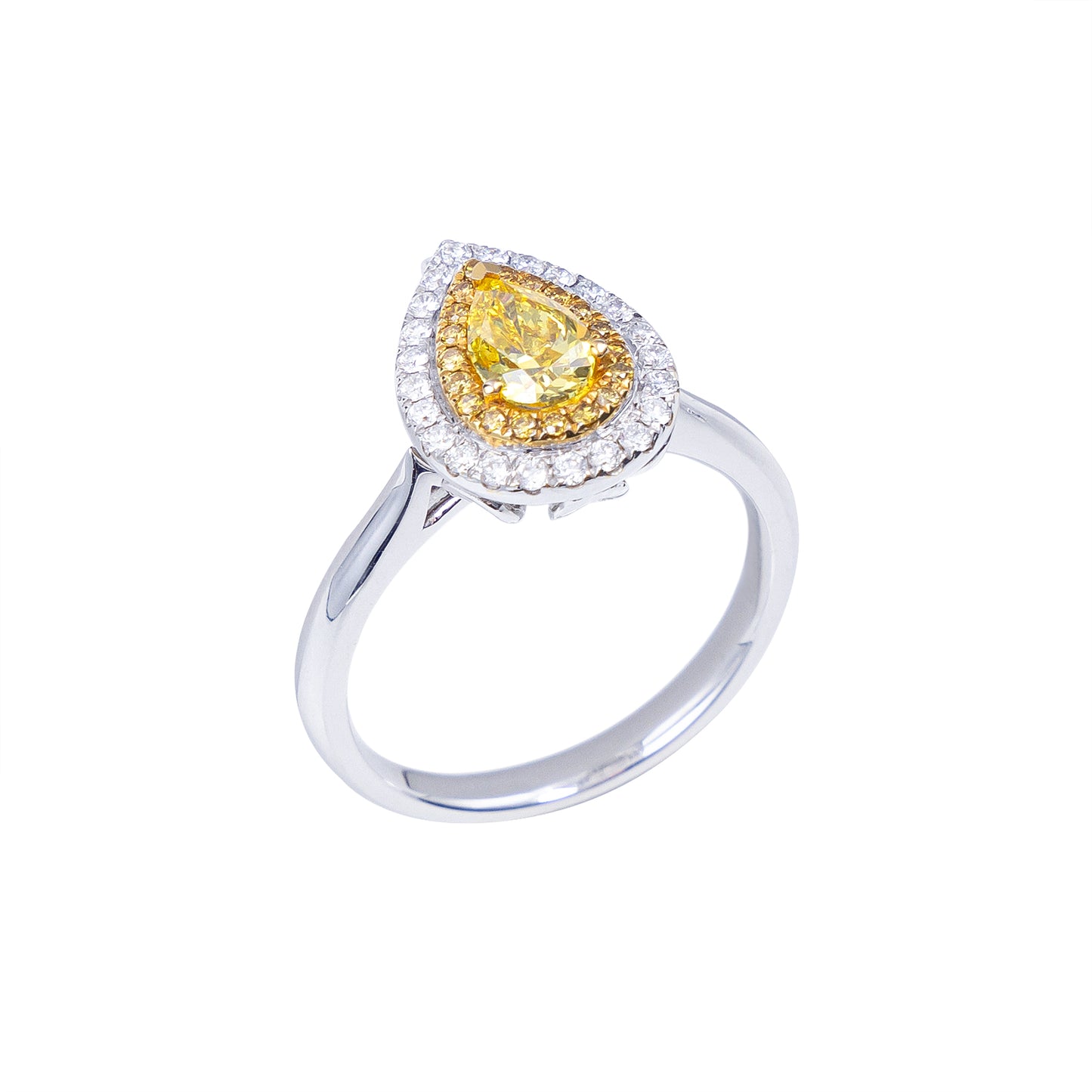 Hazel - Pear Cut Yellow Diamond Ring, Rings