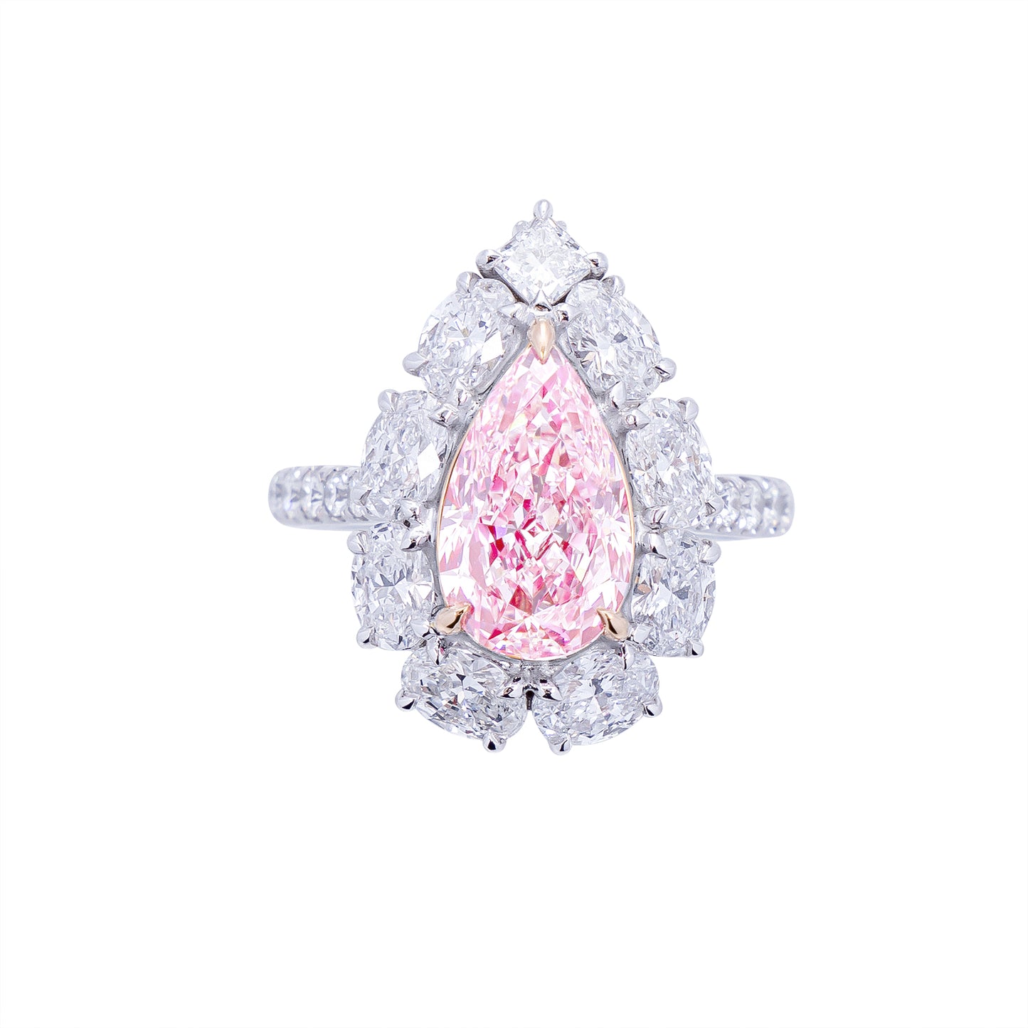 Emilia - Pear Cut Pink Diamond Ring, Rings
