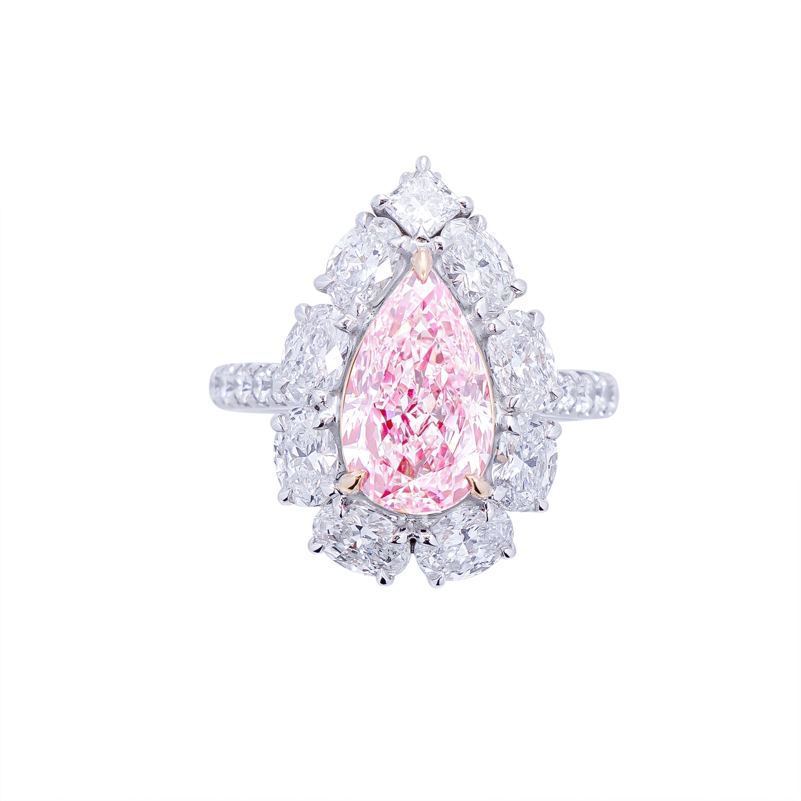 Emilia - Pear Cut Pink Diamond Ring, Rings