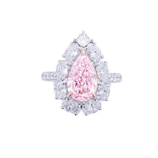 Emilia - Pear Cut Pink Diamond Ring, Rings