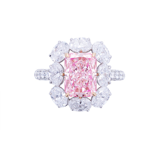 Stella - Radiant Cut Pink Diamond Ring, Rings