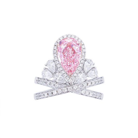 Caroline - Pear Cut Pink Diamond Ring, Rings