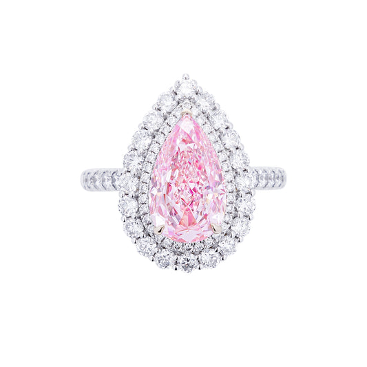 Ariana - Pear Cut Pink Diamond Ring, Rings