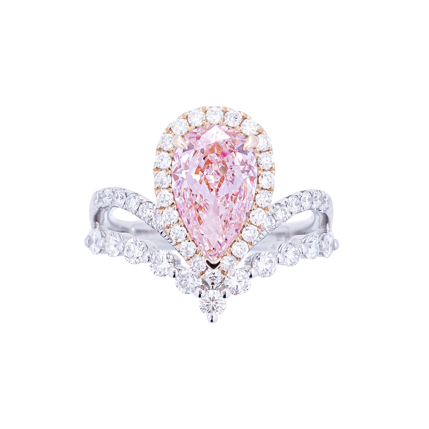 Ashley - Pear Cut Pink Diamond Ring, Rings