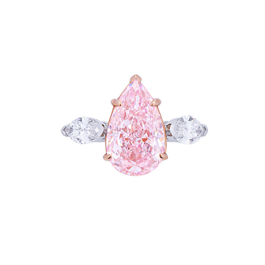 Brianna - Pear Cut Pink Diamond Ring, Rings