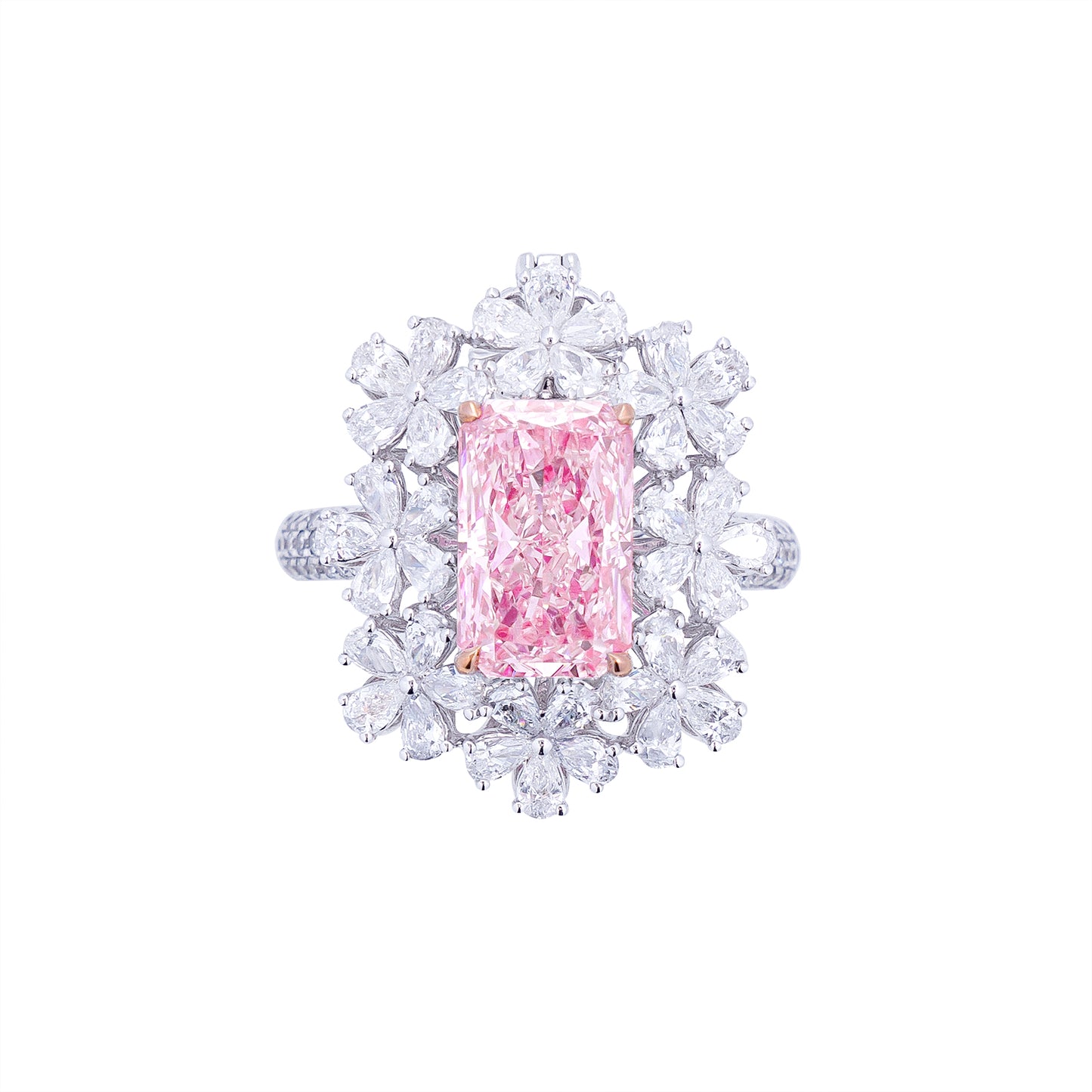 Blakely - Radiant Cut Pink Diamond Ring, Rings