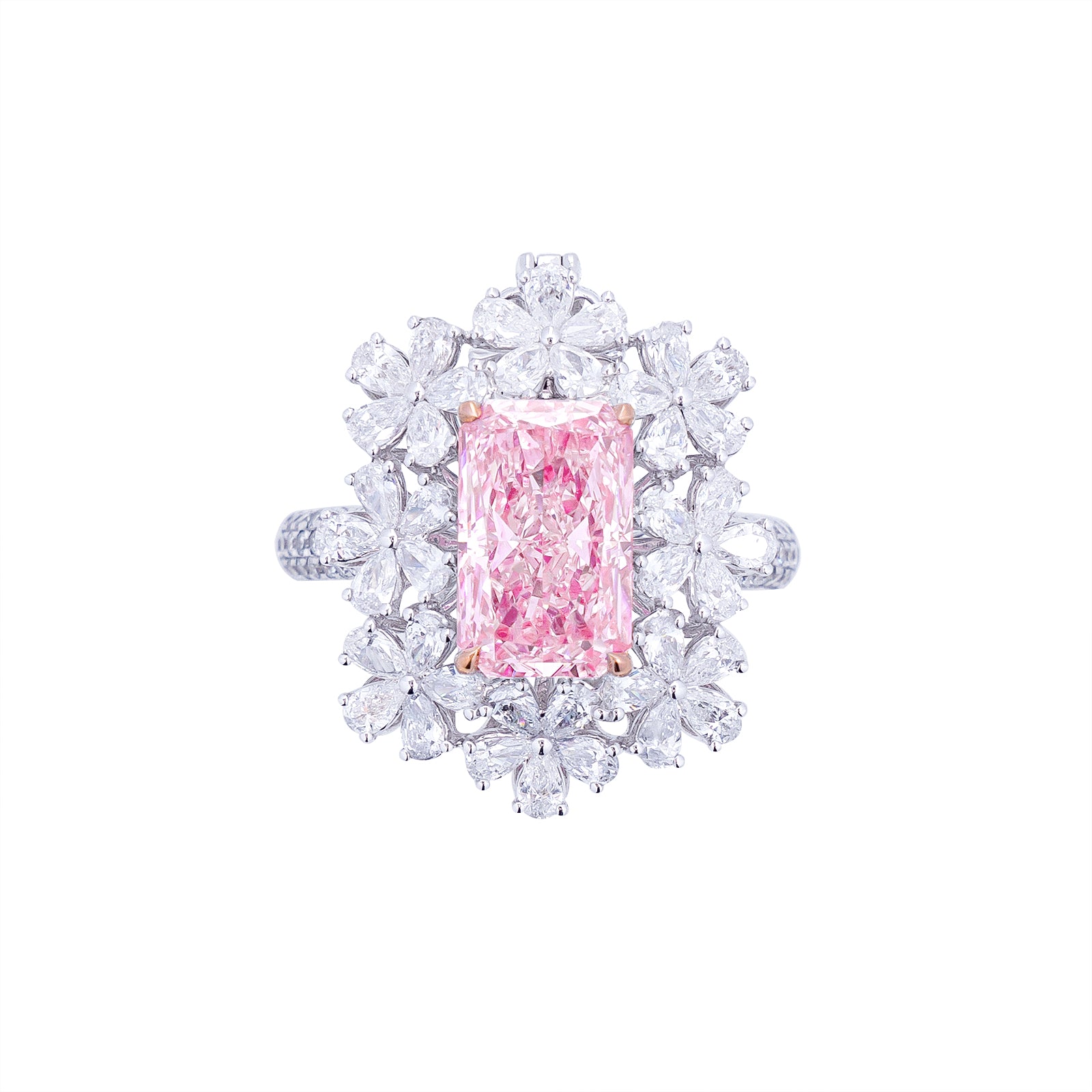 Blakely - Radiant Cut Pink Diamond Ring, Rings