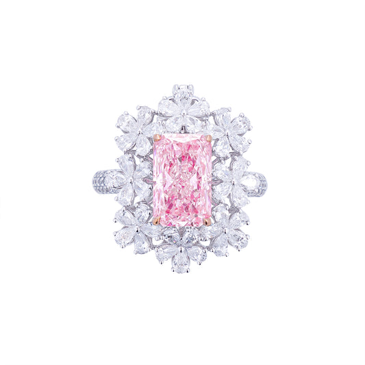 Blakely - Radiant Cut Pink Diamond Ring, Rings