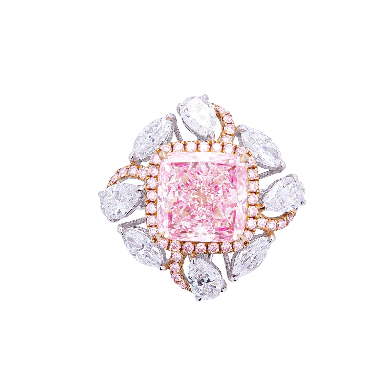 Anastasia - Cushion Cut Pink Diamond Ring, Rings