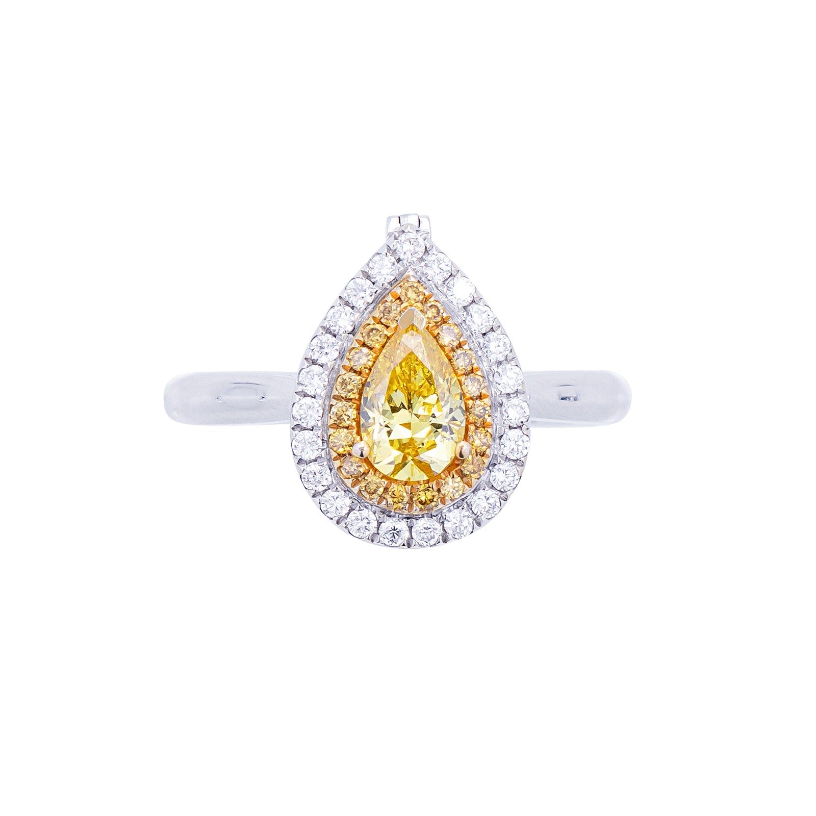 Hazel - Pear Cut Yellow Diamond Ring, Rings