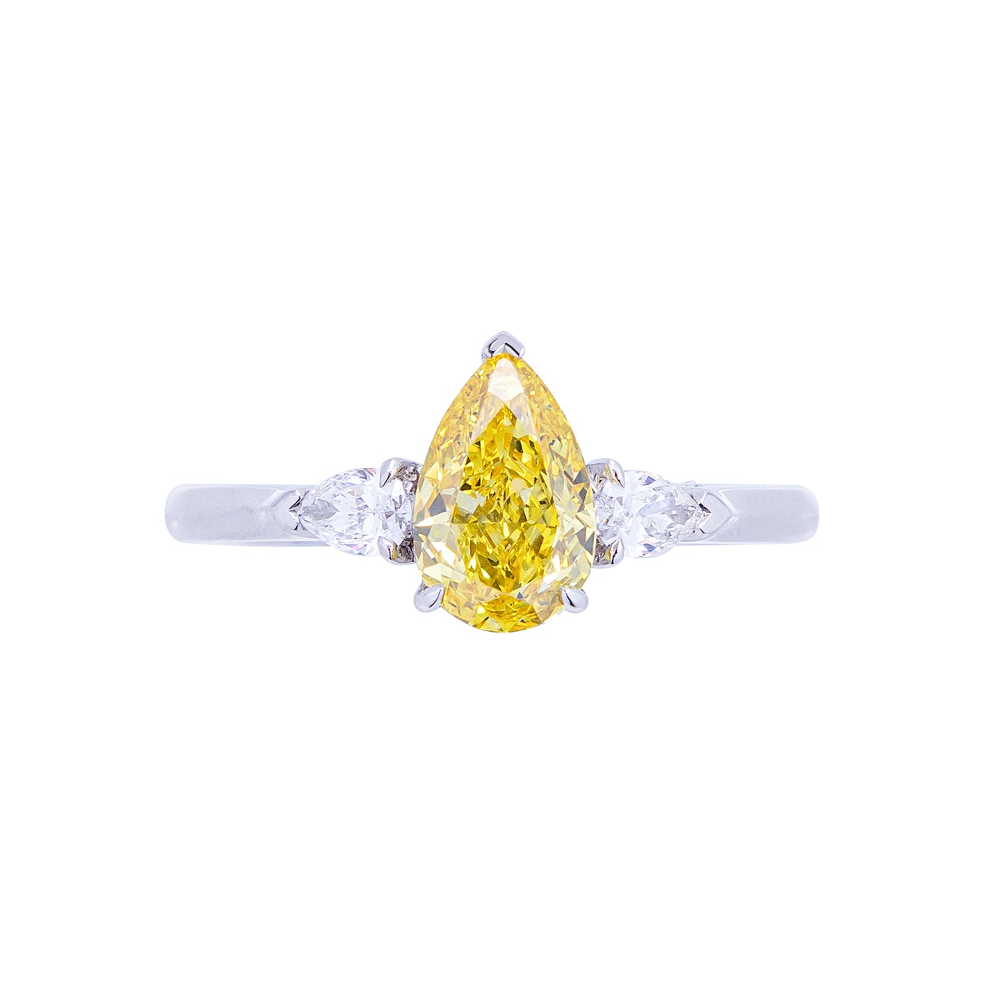 Luna - Pear Cut Yellow Diamond Ring, Rings