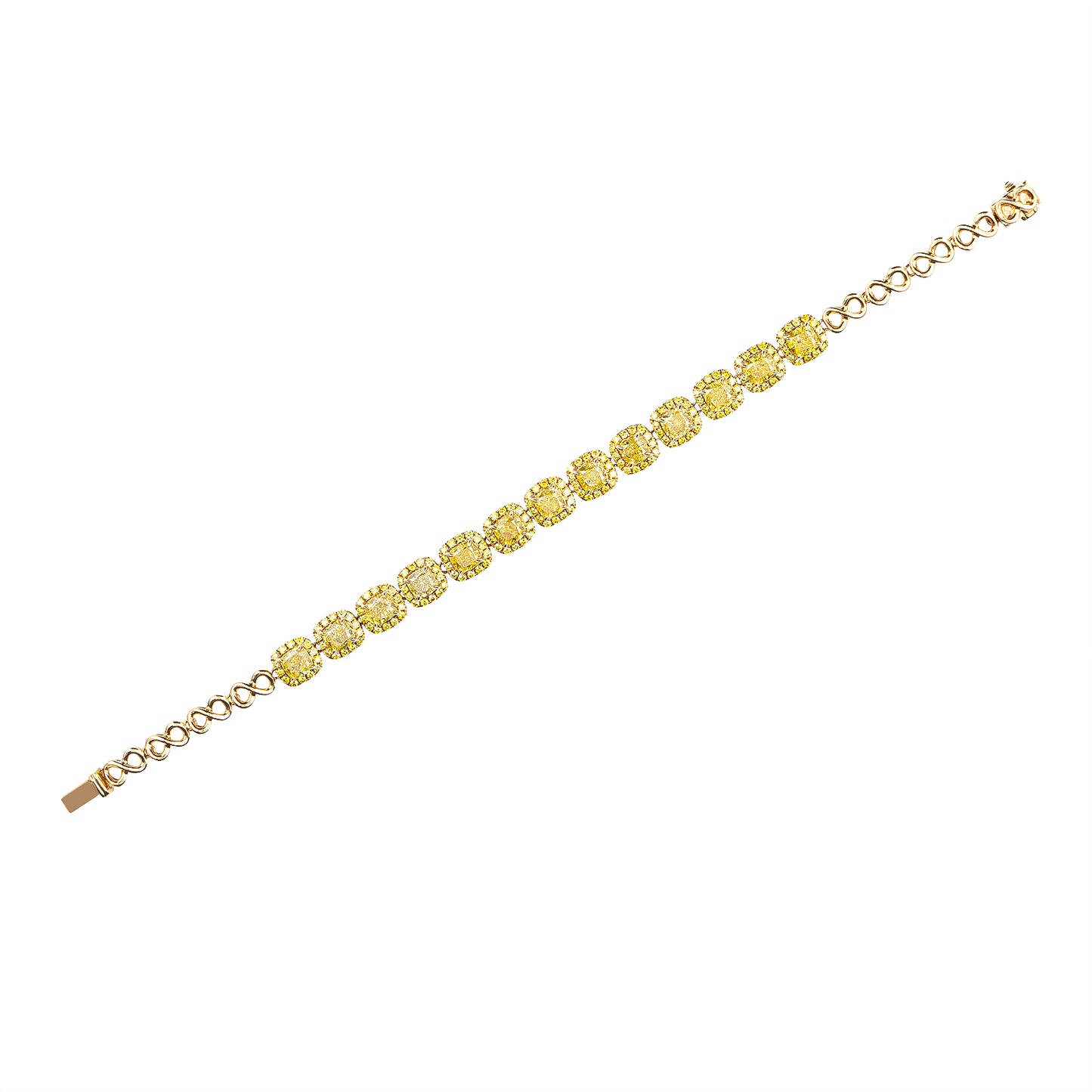 Camila - Cushion Cut Yellow Diamond Bracelet, Bracelets