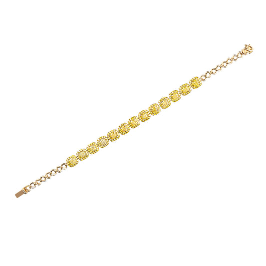 Camila - Cushion Cut Yellow Diamond Bracelet, Bracelets