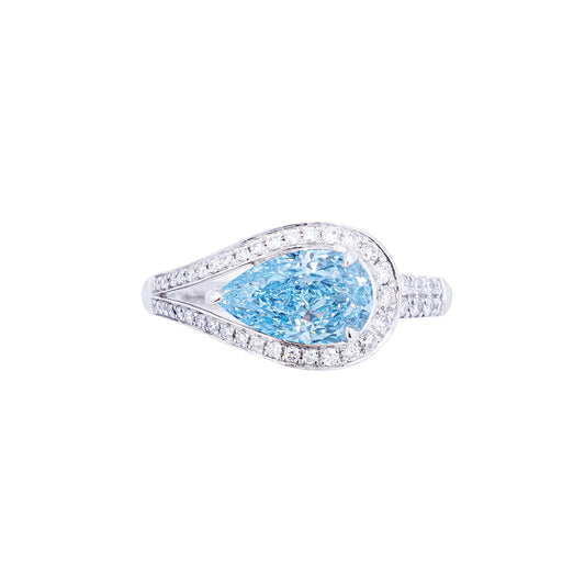 Charlotte - Pear Cut Blue Diamond Ring, Rings