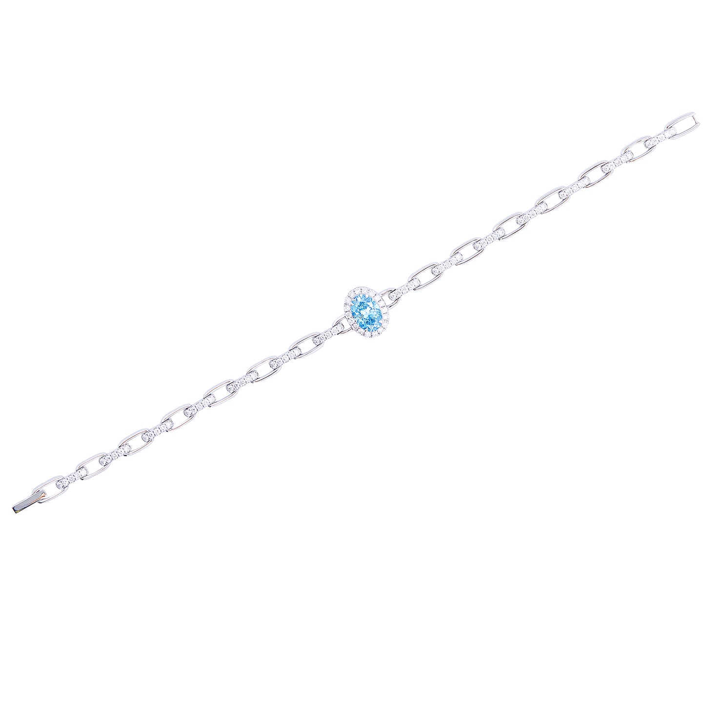 Penelope - Oval Cut Blue Diamond Bracelet, Bracelets