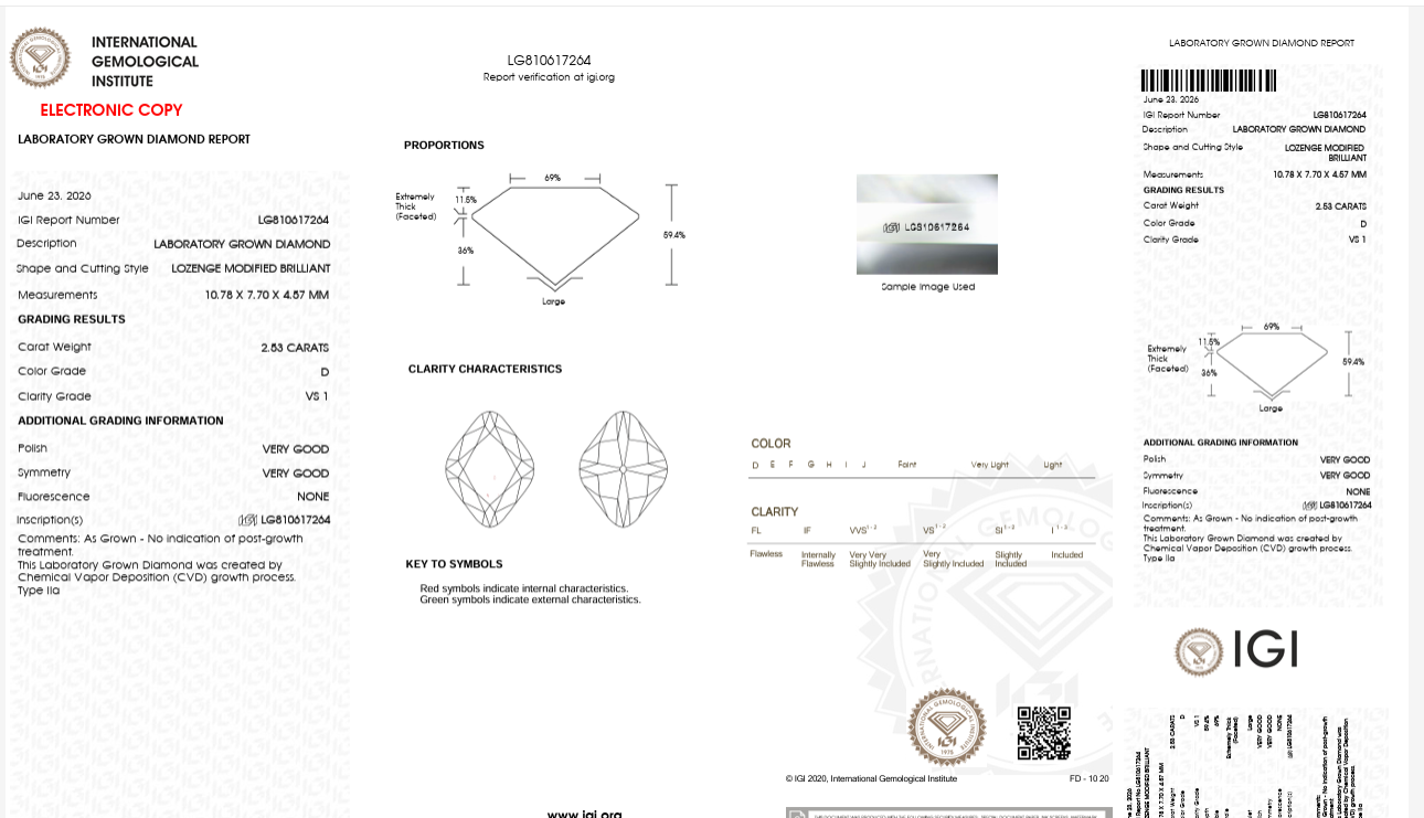Benutzerdefinierte Abschlusszahlung - 2.5ct rautenförmiger im Labor gezüchteter Diamantring