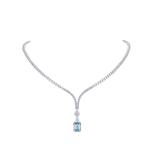 Azure Radiance Diamond Necklace, Necklaces
