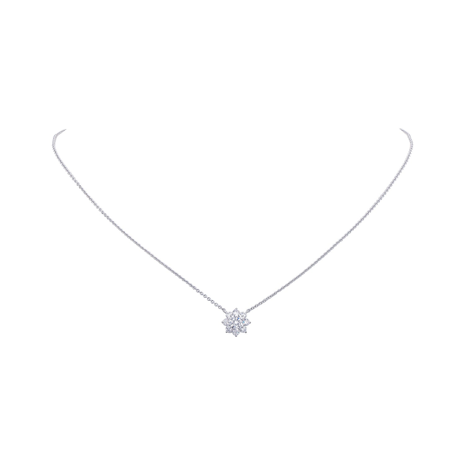 Radiant Snowflake Diamond Necklace, Necklaces