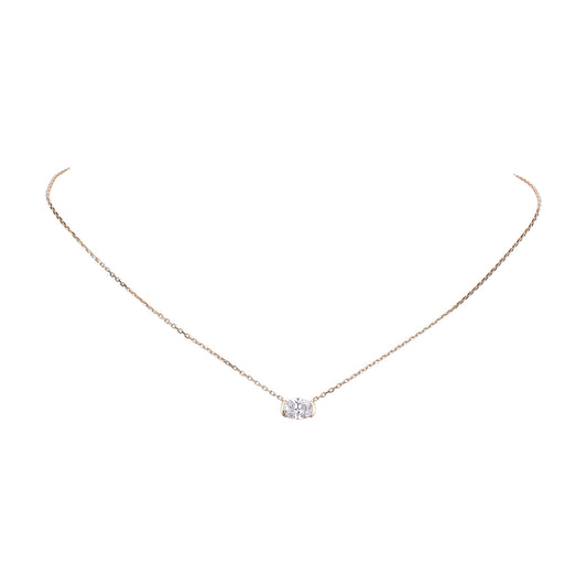 Rose Gold Radiance Oval Diamond Necklace, Necklaces