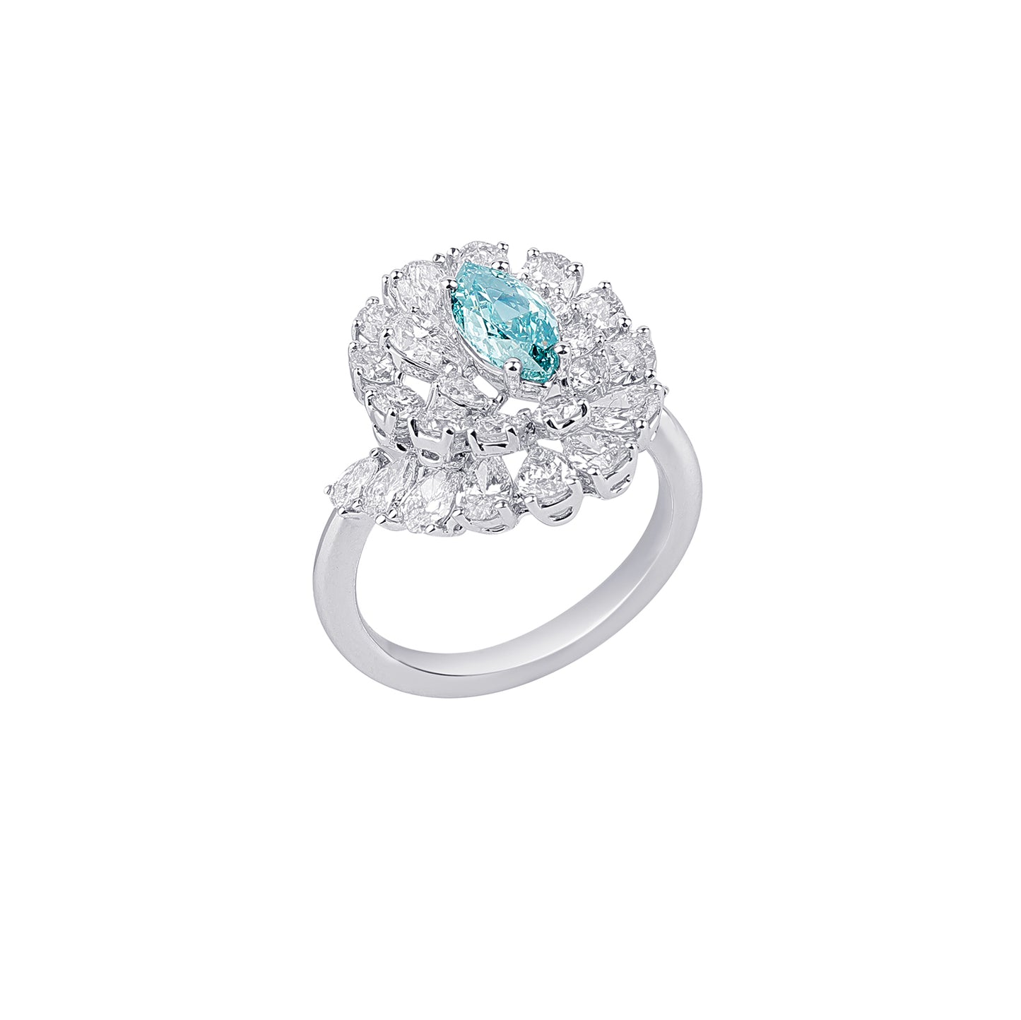 Lainey - Marquise Cut Green Diamond Ring, Rings