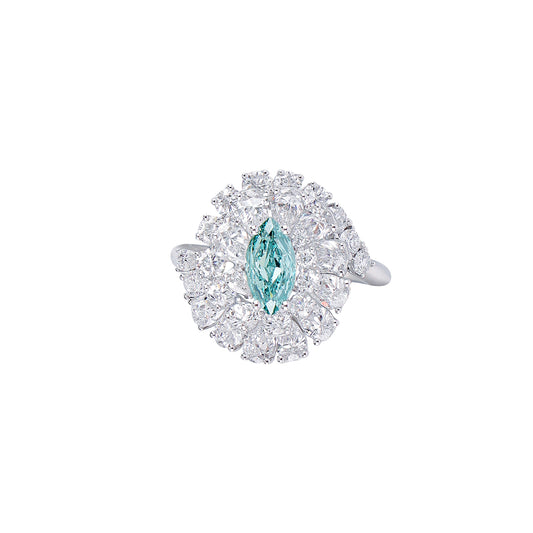 Lainey - Marquise Cut Green Diamond Ring, Rings