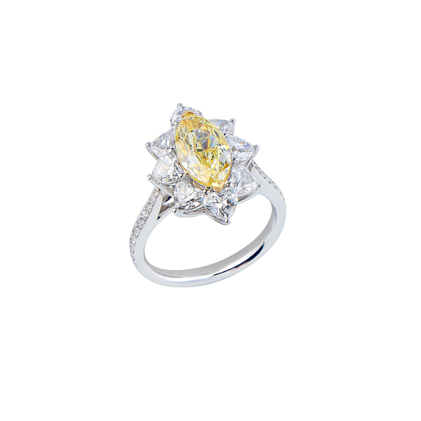 Leah - Marquise Cut Yellow Diamond Ring, Rings