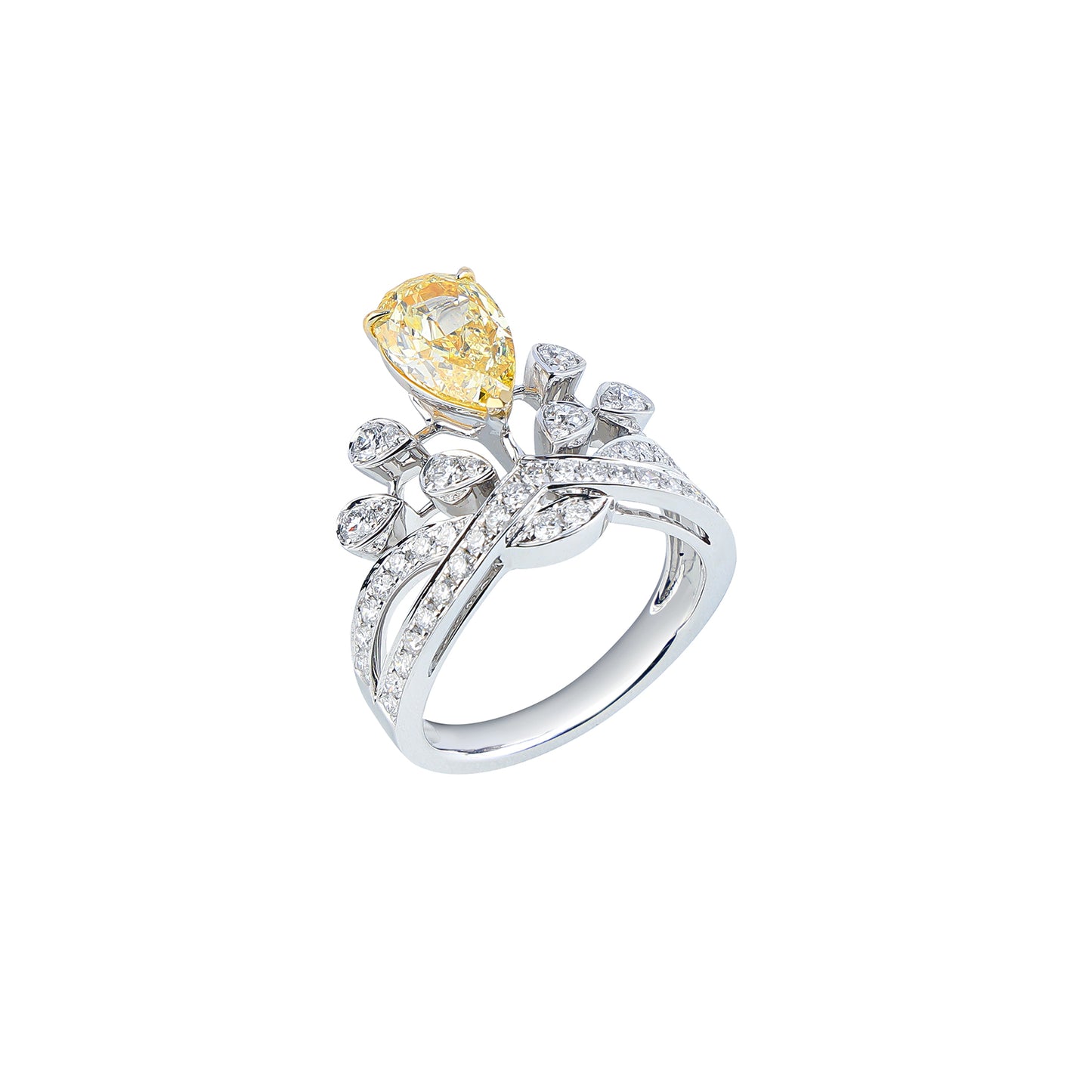 Autumn - Pear Cut Yellow Diamond Ring, Rings