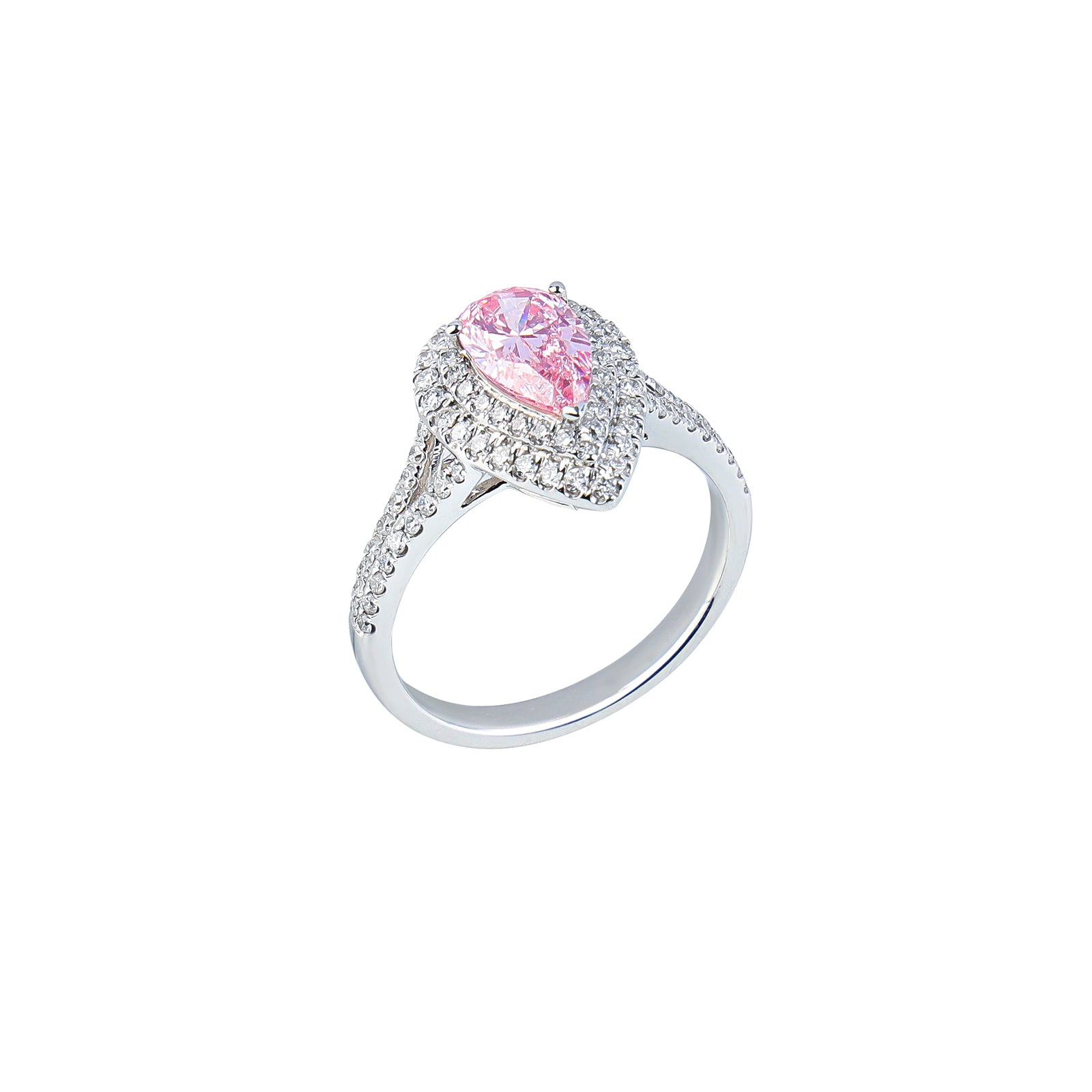Anna - Pear Cut Pink Diamond Ring, Rings