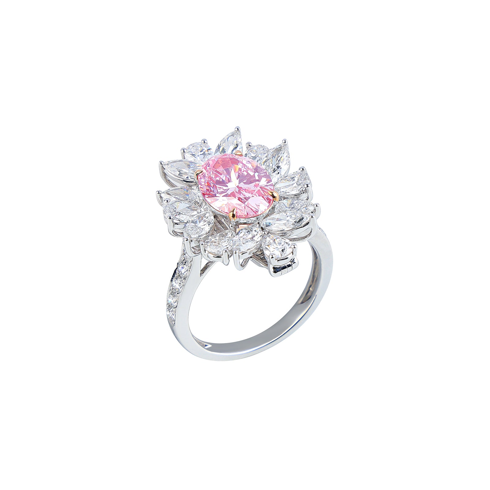 Liliana - Oval Cut Pink Diamond Ring, Rings