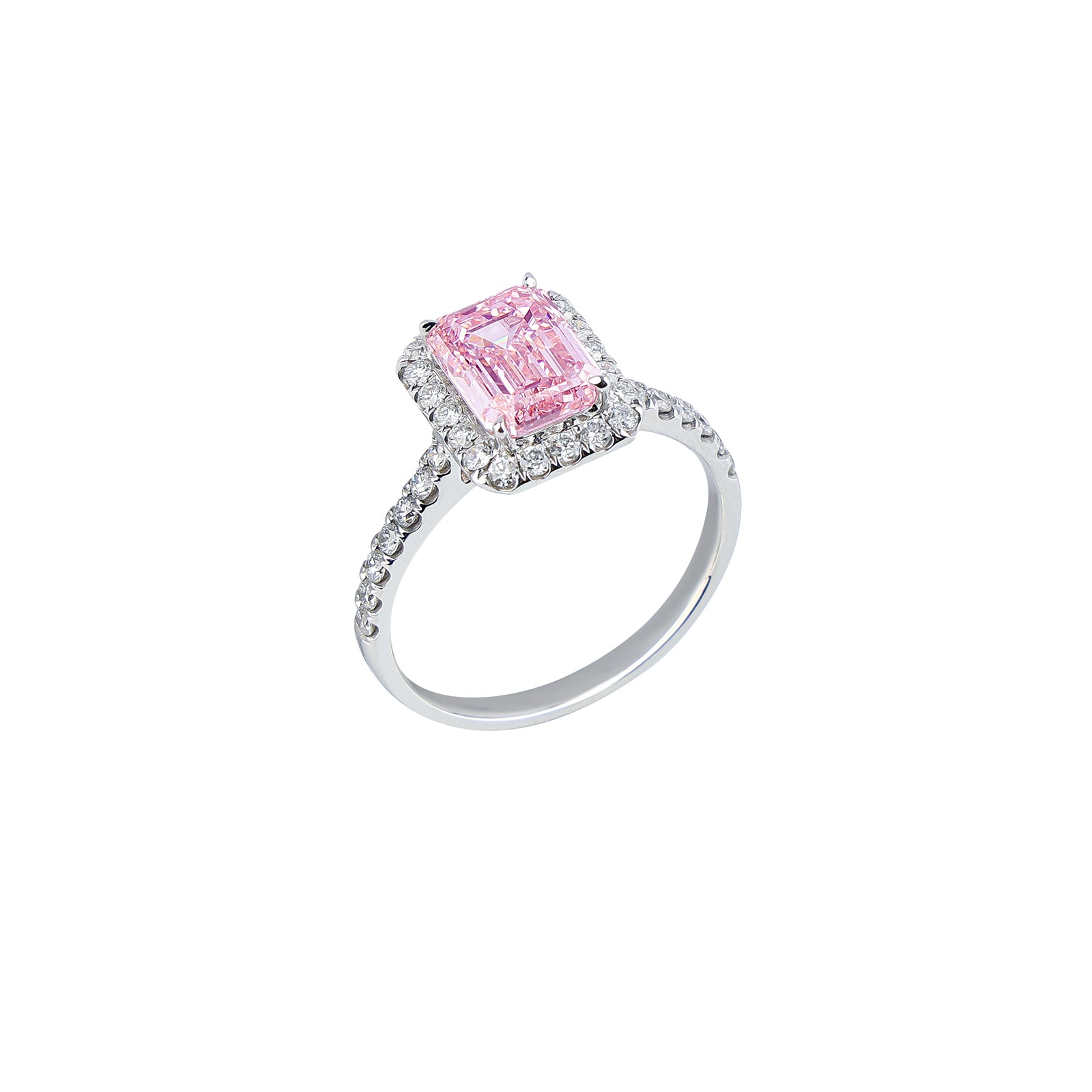 Lydia - Emerald Cut Pink Diamond Ring, Rings