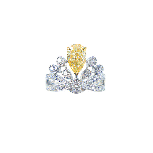 Autumn - Pear Cut Yellow Diamond Ring, Rings