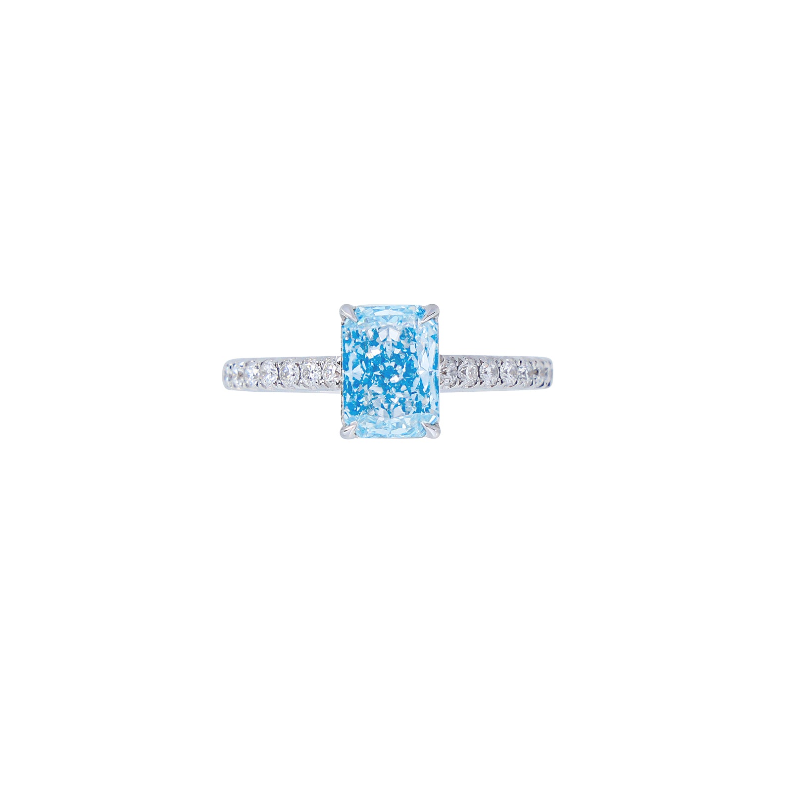 Kennedy - Radiant Cut Blue Diamond Ring – Elora Fine Jewelry