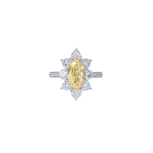 Leah - Marquise Cut Yellow Diamond Ring, Rings