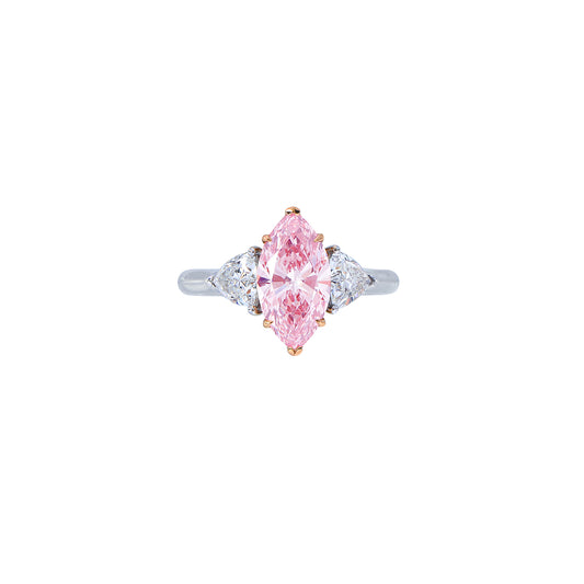 Aubrey - Marquise Cut Pink Diamond Ring, Rings
