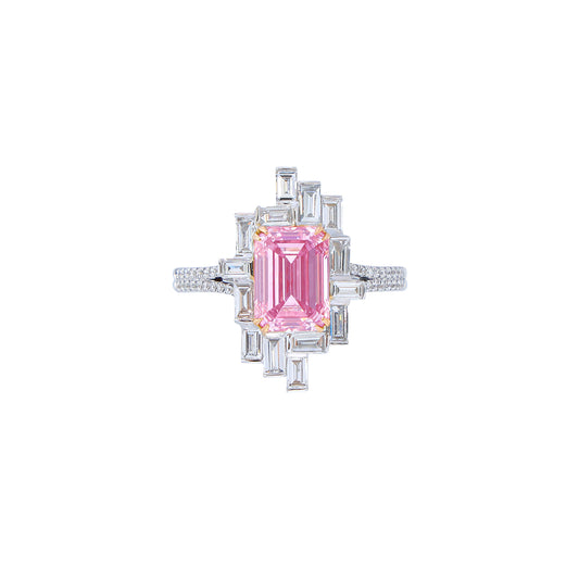 Allison - Emerald Cut Pink Diamond Ring, Rings