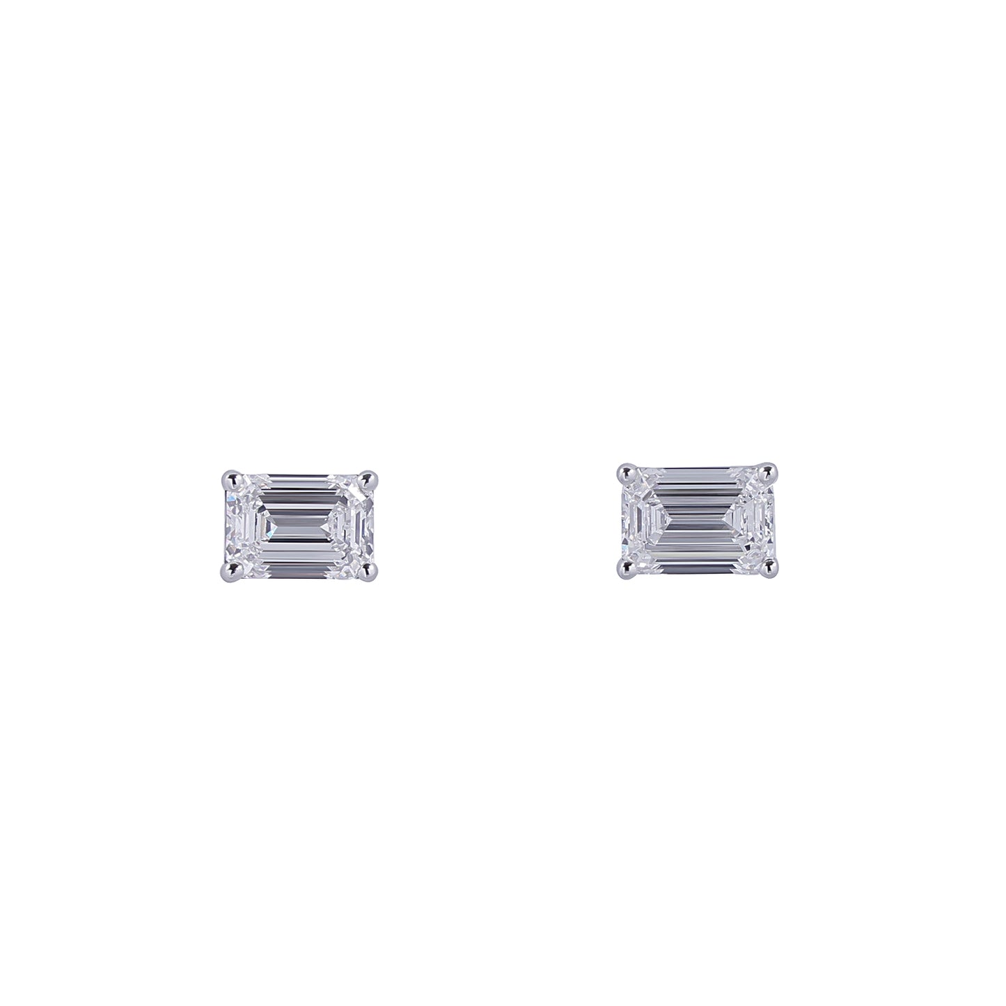 Emerald Cut Diamond Stud Earrings, Earrings