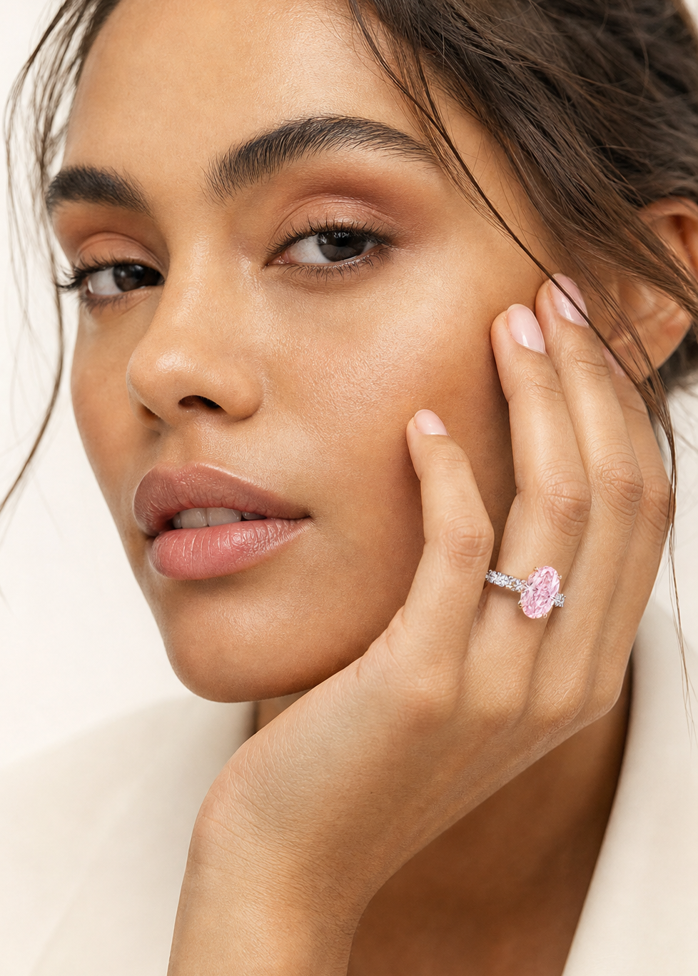 Elizabeth - Oval Cut Pink Diamond Ring