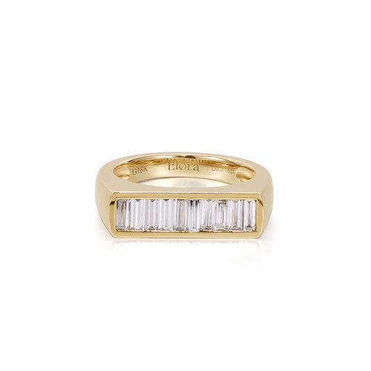 Front View 0.718ctw Baguette Cut Lab-Grown Diamond Eternity Band in 14K/18K Gold | Brooklyn | Elora