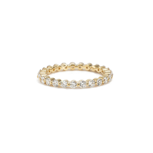 Front View of Aura full eternity band with round cut lab diamond in 14K gold