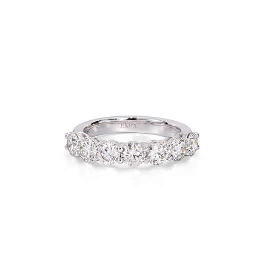 Front view 2.19ctw Round Cut Lab-Grown Diamond Eternity Band in Platinum | Audrey | Elora