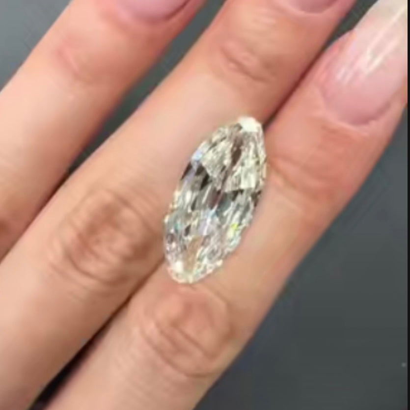 Custom Order Deposit - 2.4-2.6ct Elongated Moval Cut Lab Champagne Diamond Ring