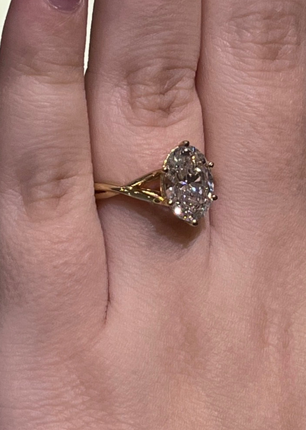 Custom Order Deposit - 2ct Oval Cut Lab Diamond Ring
