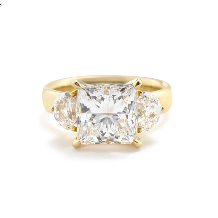 Custom Order - 4.57ct Princess Cut Lab Diamond Ring