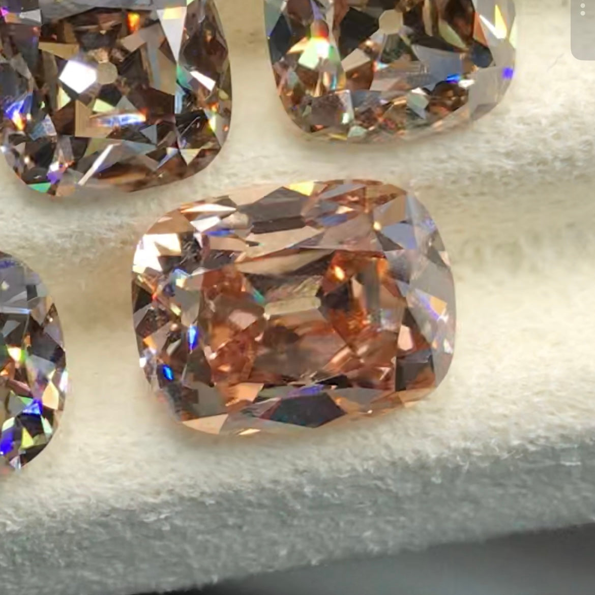 Custom Order Deposit - 5.2ct Old Mine Cushion Cut Lab Champagne Diamond Ring